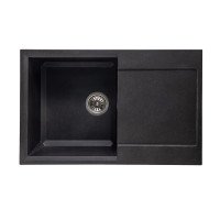 Мойка гранитная Stella New 78х50 черная с белым