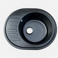 Мийка гранітна LIZA 62х50 чорна зі сріблом NEW