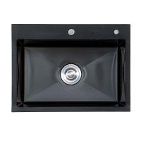 Мойка кухонная EXTOR 6045 из нержавеющей стали 60*45*23 ЧЕРНАЯ