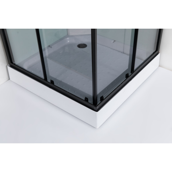 Душовий бокс Poli black - HL 90*90*215 мілкий  піддон