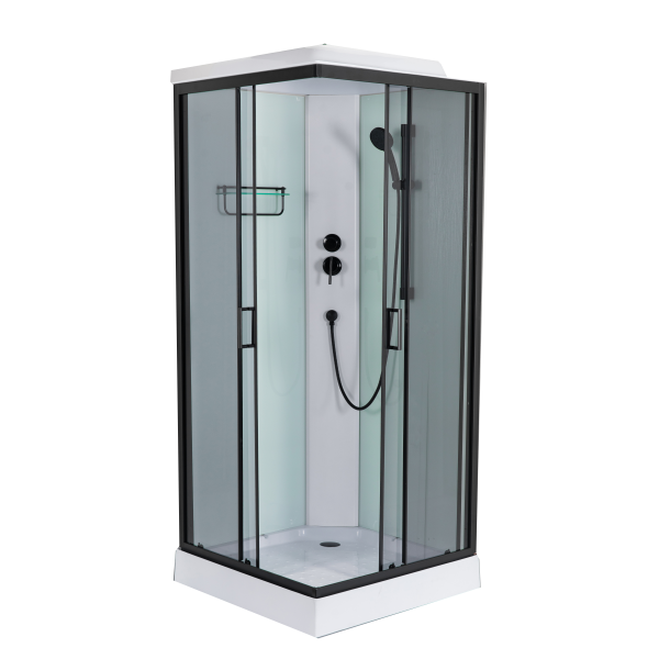 Душовий бокс Poli black - HL 90*90*215 мілкий  піддон