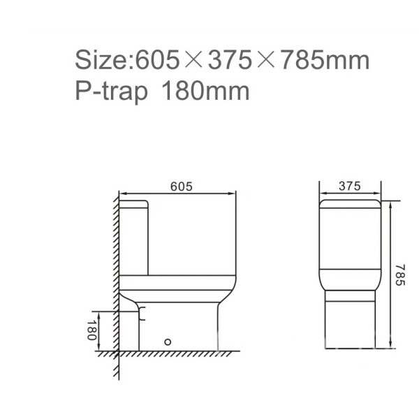 Унітаз білий Revit 60.5*37.5*78.5