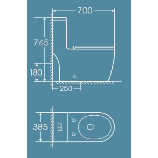 Унітаз-моноблок Typhoon Typhoon TRN-JL 70*38.5*74.5 білий