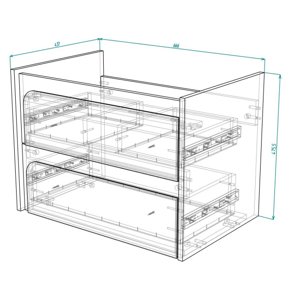 Тумба подвесная Sicilia Ш2 (Белая) под умывальник CERS-70