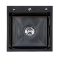 Мойка кухонная EXTOR IB 5050 из нержавеющей стали 50*50*22 ЧЕРНАЯ