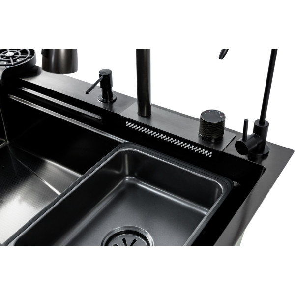 Кухонная мойка BAKAI 7546 черная из нержавеющей стали 75*46*22 BLACK