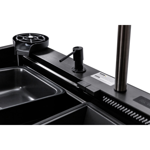 Кухонная мойка TWITER-2 7546 черная из нержавеющей стали 75*46*22 BLACK