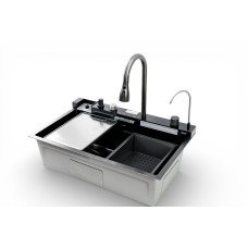 Мийка кухонна MITTONI P-5 7546 чорна з нержавіючої сталі 75*46*22 BLACK