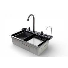 Мийка кухонна PIANO P-7 7546 чорна з нержавіючої сталі 75*46*22 BLACK