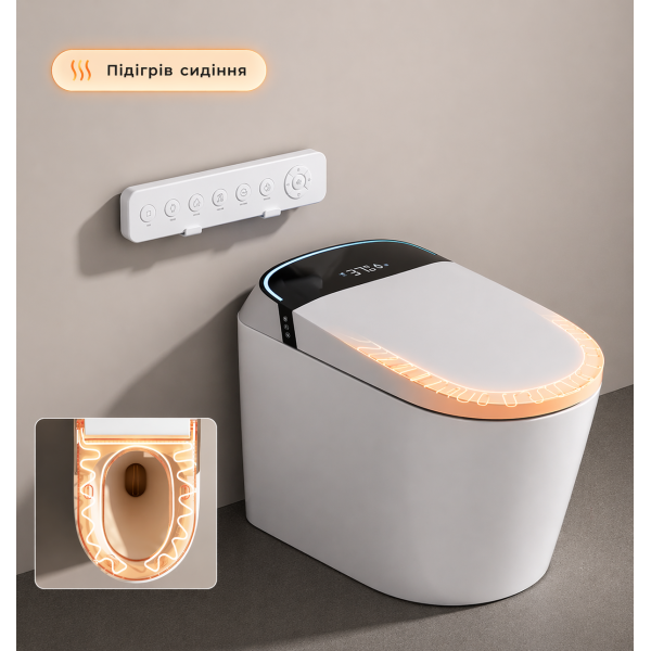 Smart Унітаз напольний Soder 68*39.5*44 білий