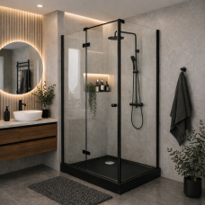 Душова кабіна INSANA Adriana Black M 100х80х210 мілкий піддон 14см