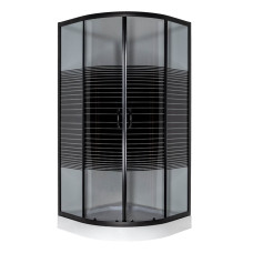 Душова кабіна VIVIA 091 Black s line JK New 90*90*191 мілкий піддон