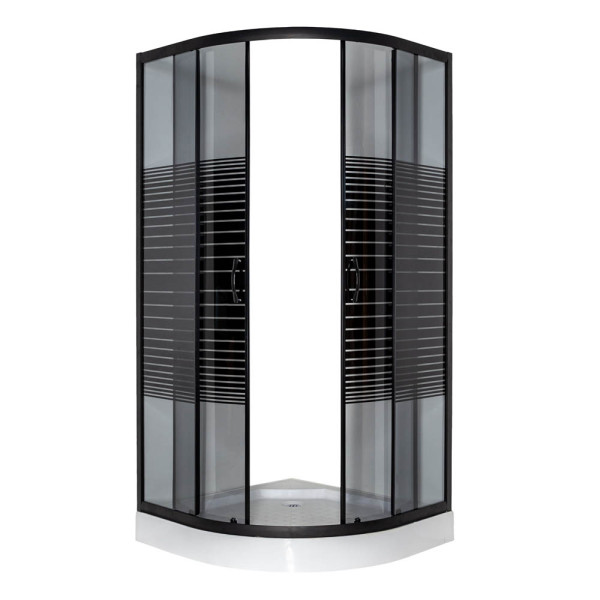 Душевая кабина VIVIA 091 Black s line JK New 90*90*191 низкий поддон