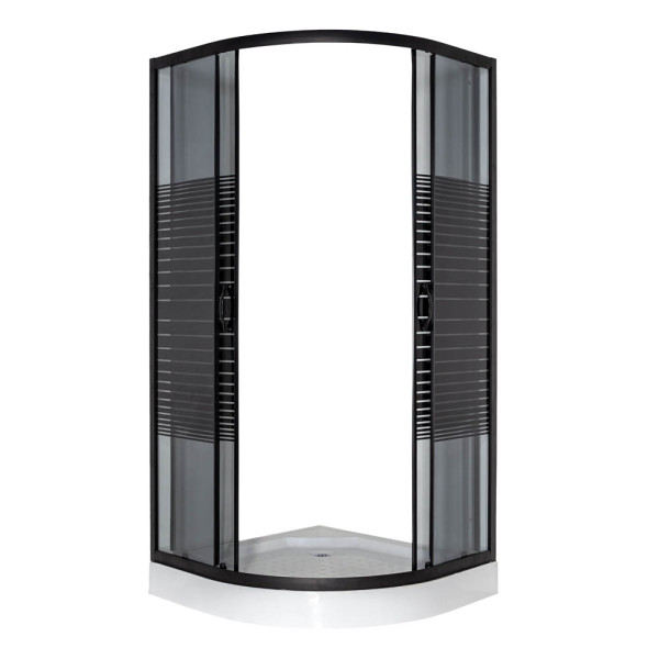 Душова кабіна VIVIA 091 Black s line JK New 90*90*191 мілкий піддон