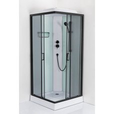 Душовий бокс Poli black - HL 90*90*215 мілкий  піддон