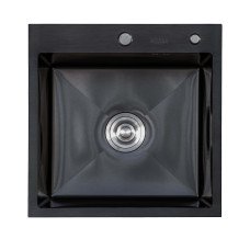 Мийка кухонна EXTOR 5050 з нержавіючої сталі 50*50*23 ЧОРНА