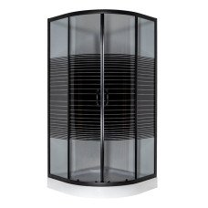 Душова кабіна VIVIA 091 Black s line JK New 90*90*191 мілкий піддон