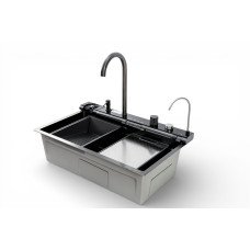 Мийка кухонна PIANO P-7 7546 чорна з нержавіючої сталі 75*46*22 BLACK