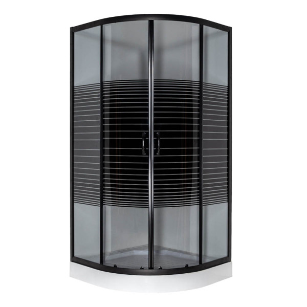 Душевая кабина VIVIA 091 Black s line JK New 90*90*191 низкий поддон
