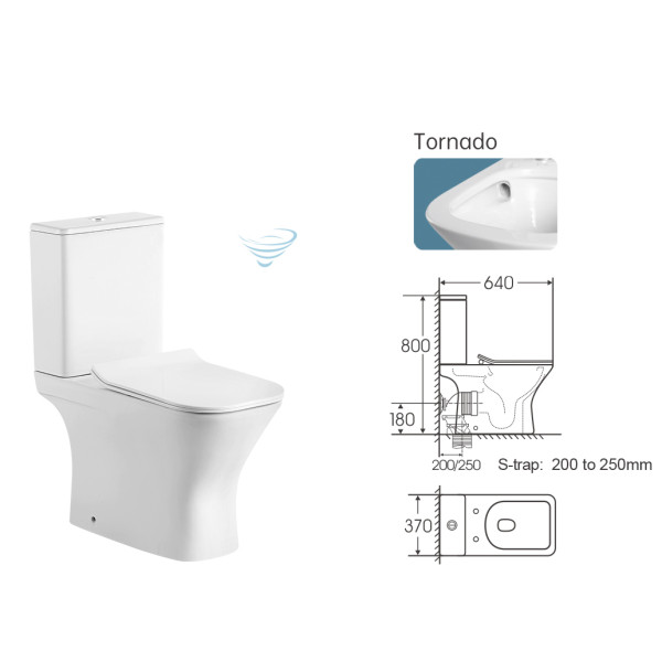 Унитаз Henk TRN JL 64X35X80 белый