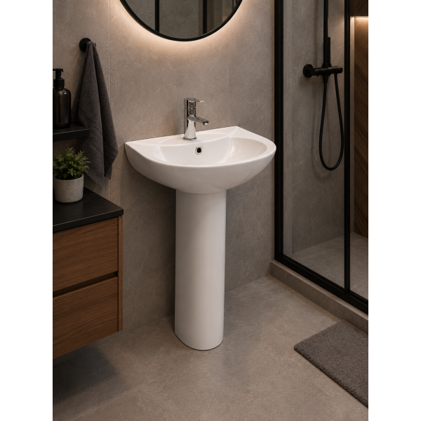 Умивальник керамічний тюльпан JL 13 52*44*81 білий